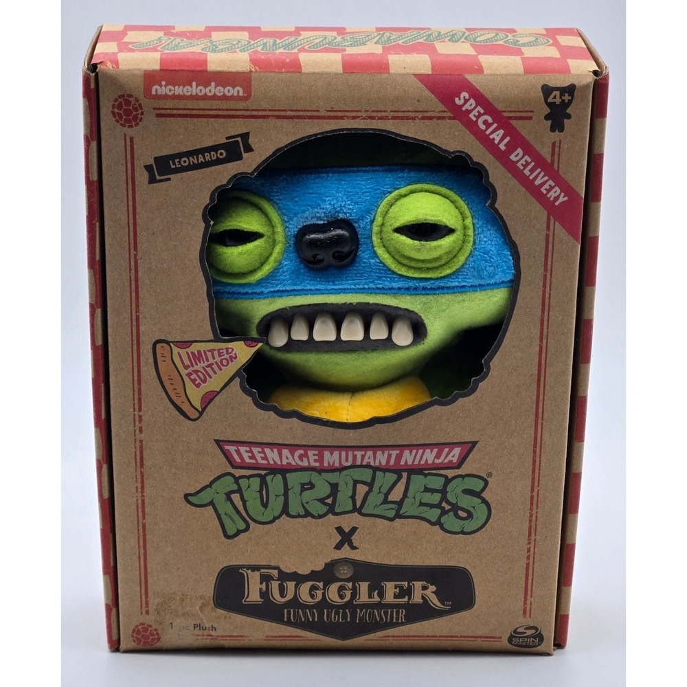 Fuggler TMNT Leonardo Plush Green Blue New Package‎ Damage